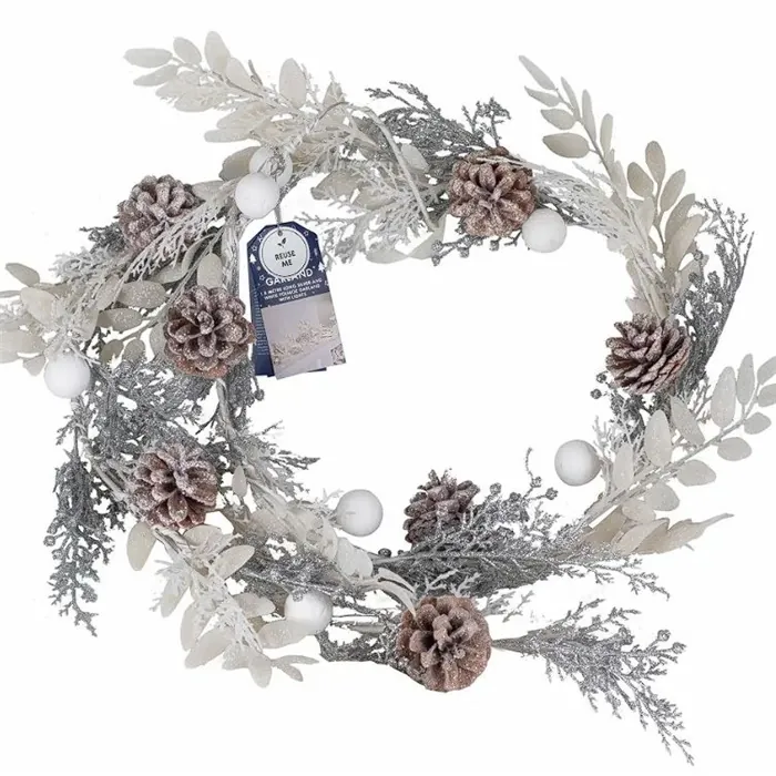 Led Işıklı Yılbaşı Simli Garland Süs