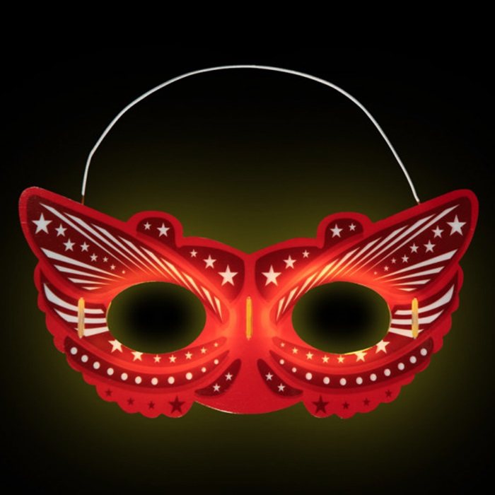 Yeşil Renkli Glow Yıldızlı Maske