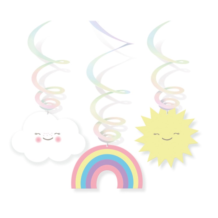 Amscan Gökkuşağı Bulut Temalı Girdap Asma Süs