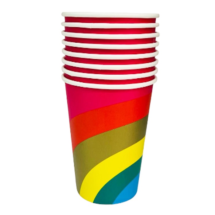 Gökkuşağı Canlı Renkler Karton Bardak