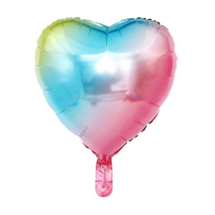 Gökkuşağı Renkli Kalp Folyo Balon