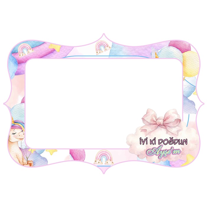 Gökkuşağı Kişiye Özel Hatıra Fotoğrafı Çerçevesi
