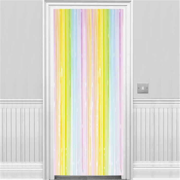 Gökkuşağı Pastel Rekler Kapı Perdesi