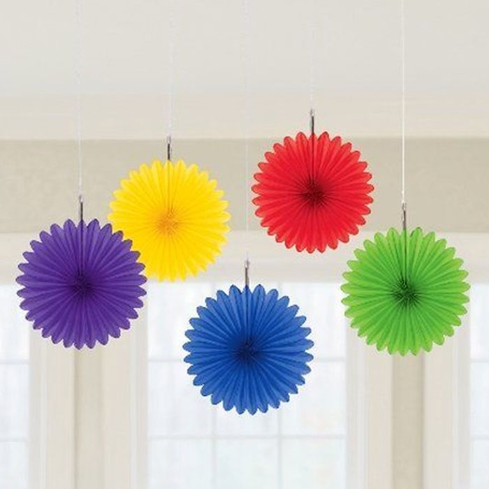 Amscan Gökkuşağı Renkleri Yelpaze Süs