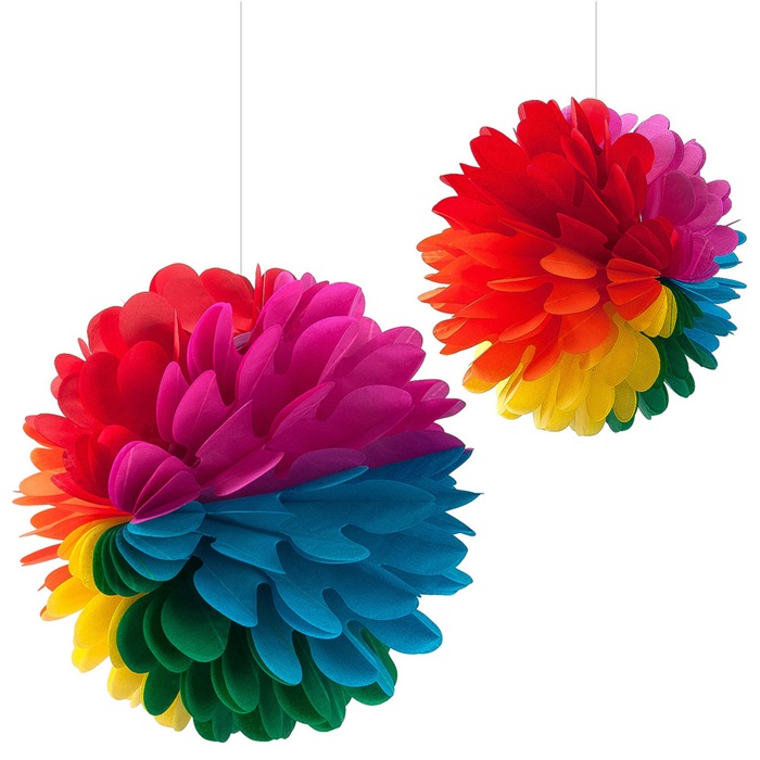 Gökkuşağı Renkli Kağıt Top Süs