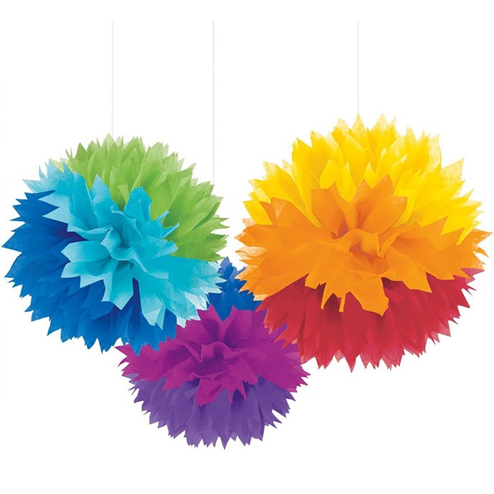 Amscan Gökkuşağı Renkli Ponpon Çiçek