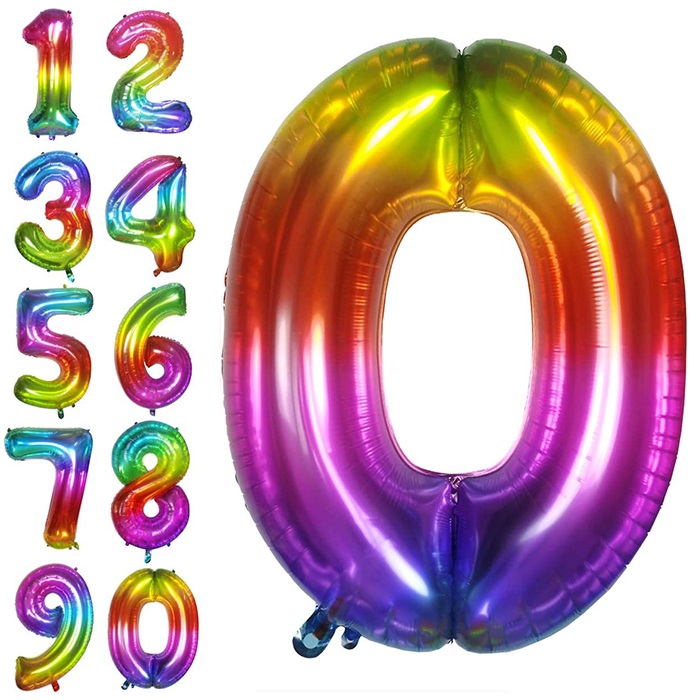 Gökkuşağı Renkli Rakam Folyo Balon