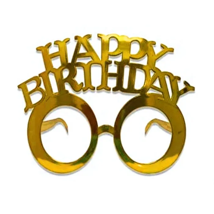 Gold Happy Birthday Parti Gözlük