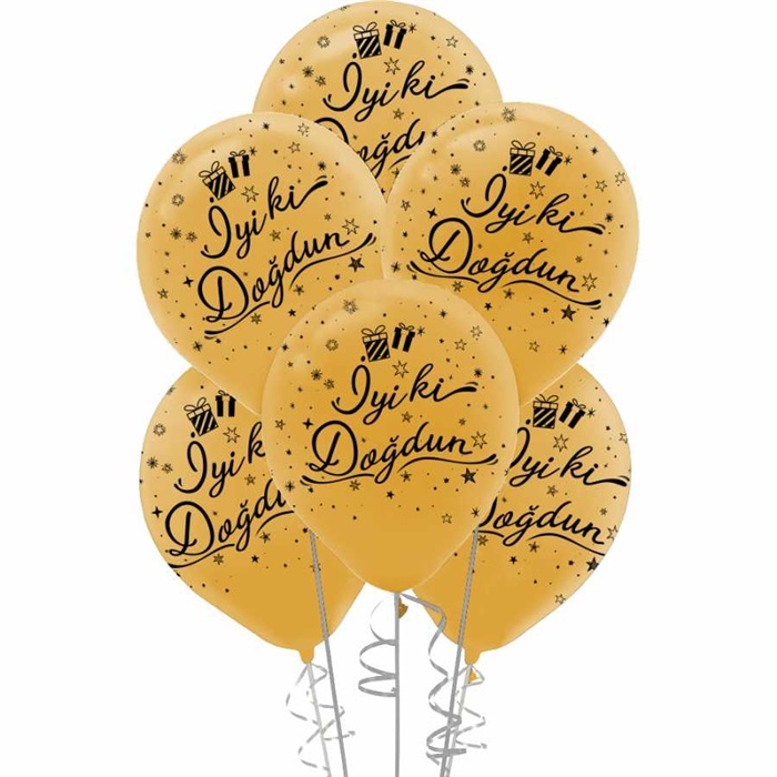 Gold Renkli İyi Ki Doğdun Balon