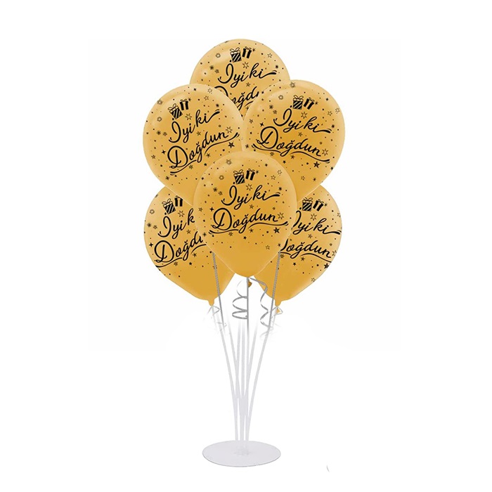 Gold İyi Ki Doğdun Balon Standı