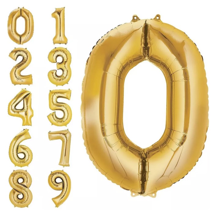 Gold Renkli Rakam Folyo Balon