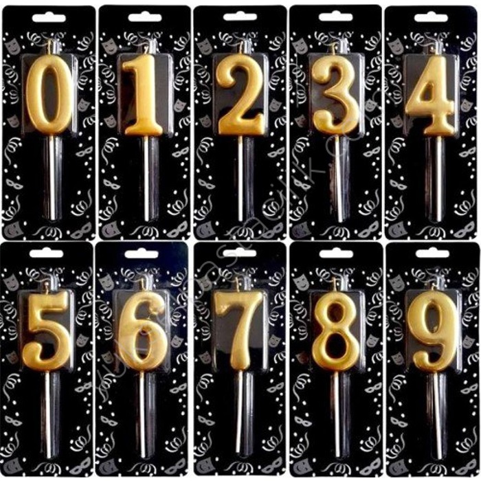 Gold Renkli Rakam Mum