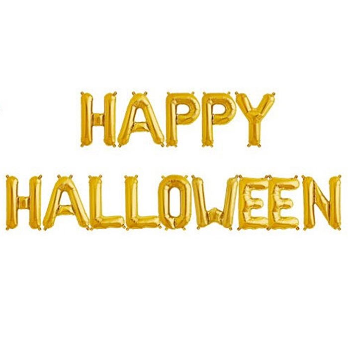 Gold Renkli Renk Happy Halloween Folyo Balon Seti