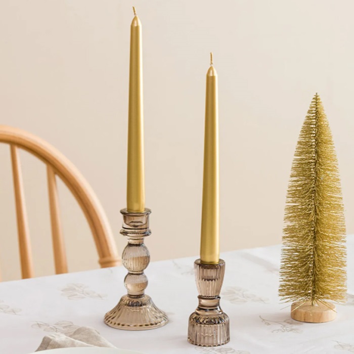 Gold Renkli Şamdan Mum