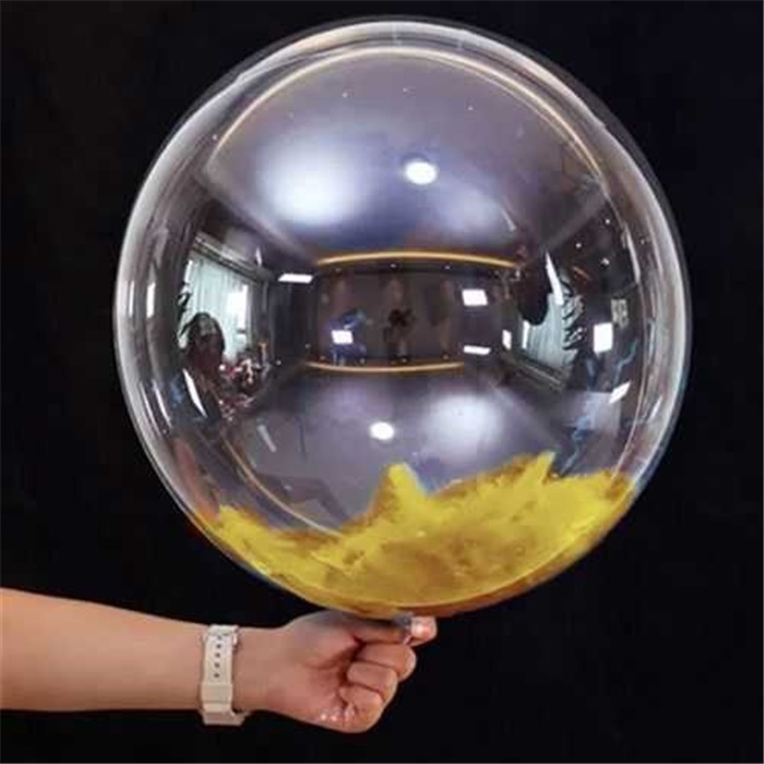 Gold Renkli Tüylü Şeffaf Balon