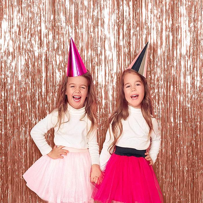 Gold Rose Renkli Parlak Duvar Perdesi