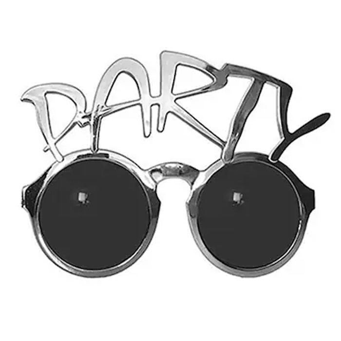 Gümüş Renkli Party Gözlük