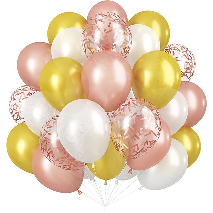 Gold Somon Renkli Konfetili Balon Seti