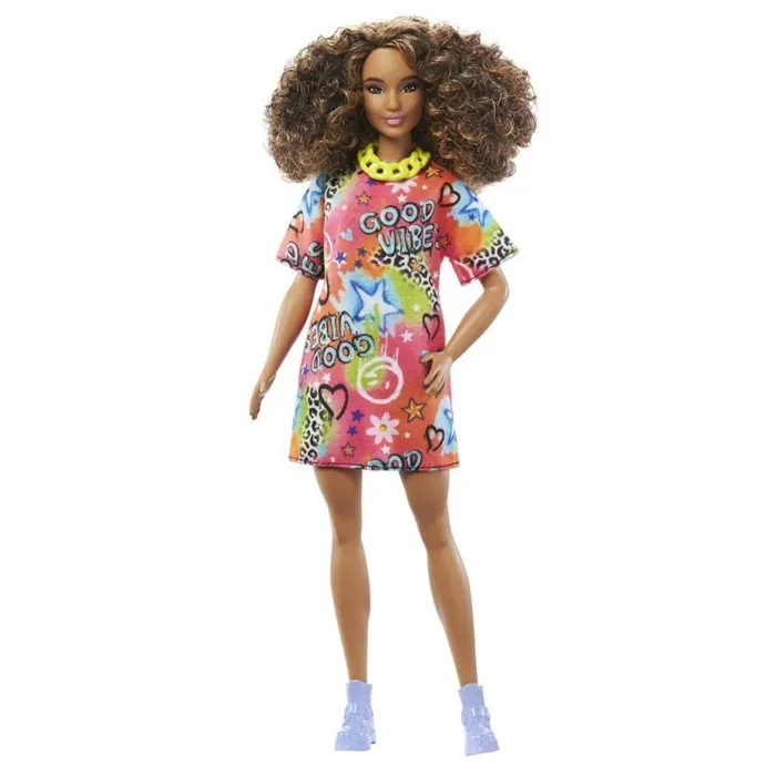 Grafiti Baskılı Tişört Elbiseli Barbie