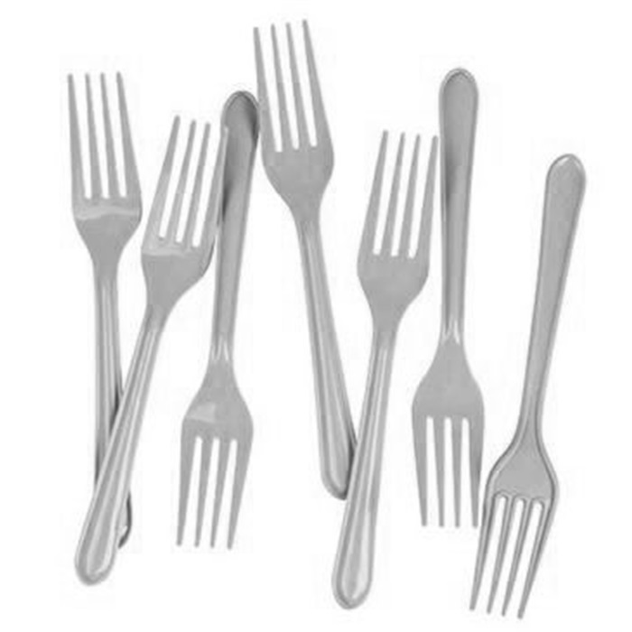 Gümüş Renkli Plastik Çatal