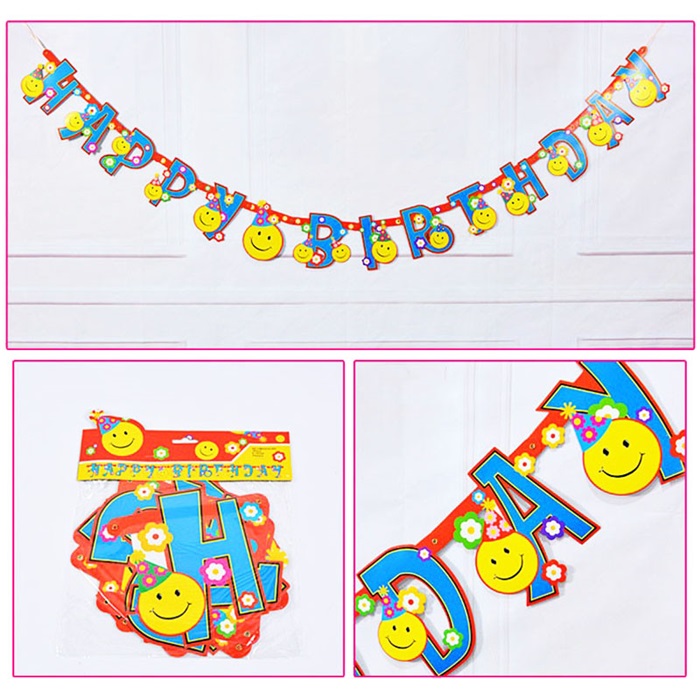 Gülen Yüz Emoji Happy Birthday Yazı