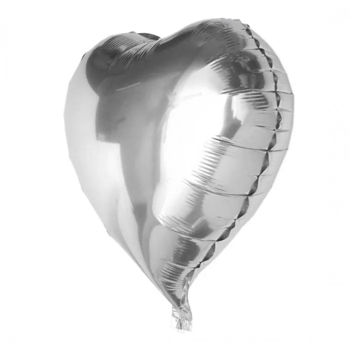 Gümüş Renkli Kalp Folyo Balon