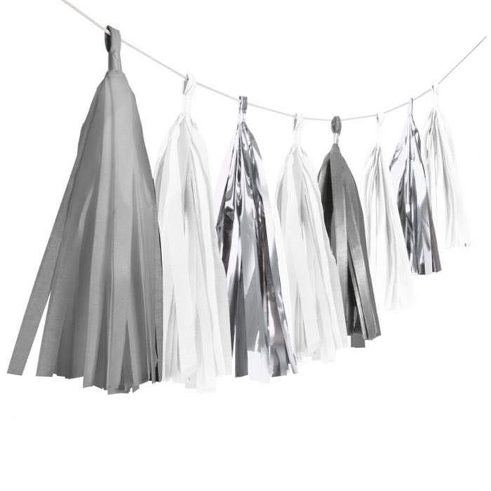 Amscan Gümüş Renkler Doğum Günü Püskül Süs