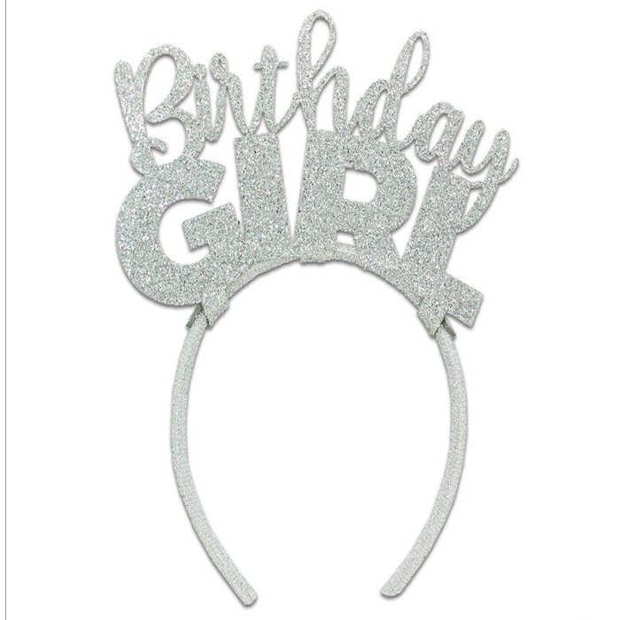 Gümüş Renkli Birthday Girl Taç