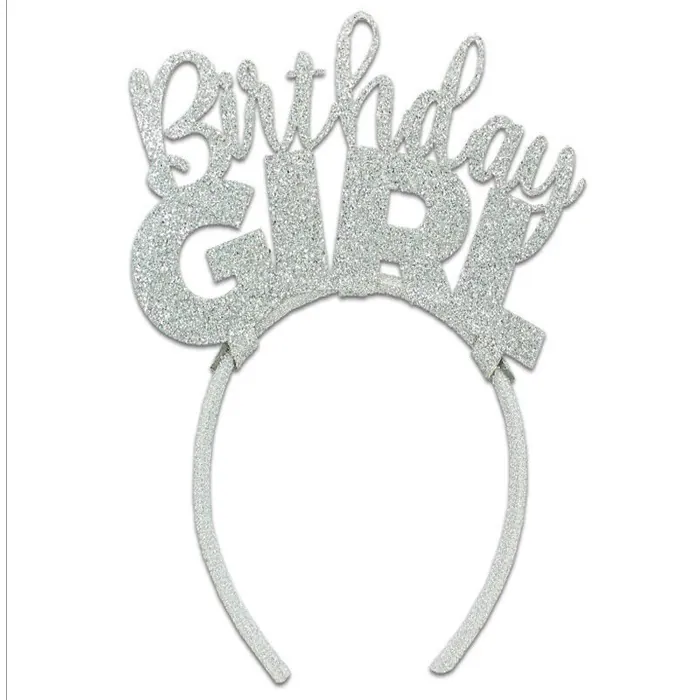 Gümüş Renkli Birthday Girl Taç