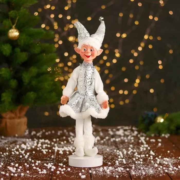 Gümüş Renkli Elf Dekoratif Süs Küçük Boy