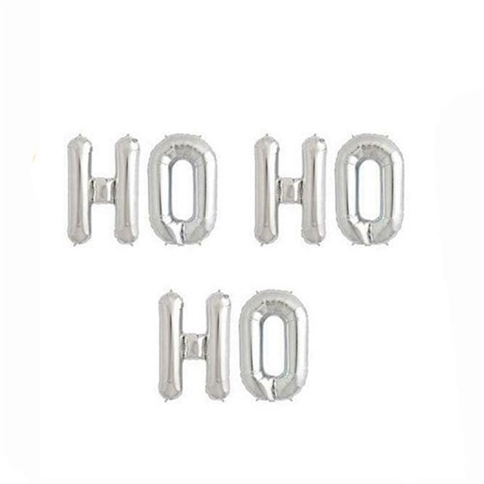 Gümüş Renkli Ho Ho Ho Folyo Balon 76 Cm