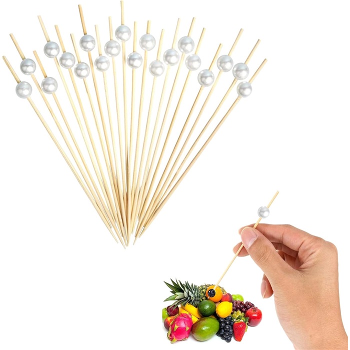 Gümüş Renkli İnci Kokteyl Çubuğu