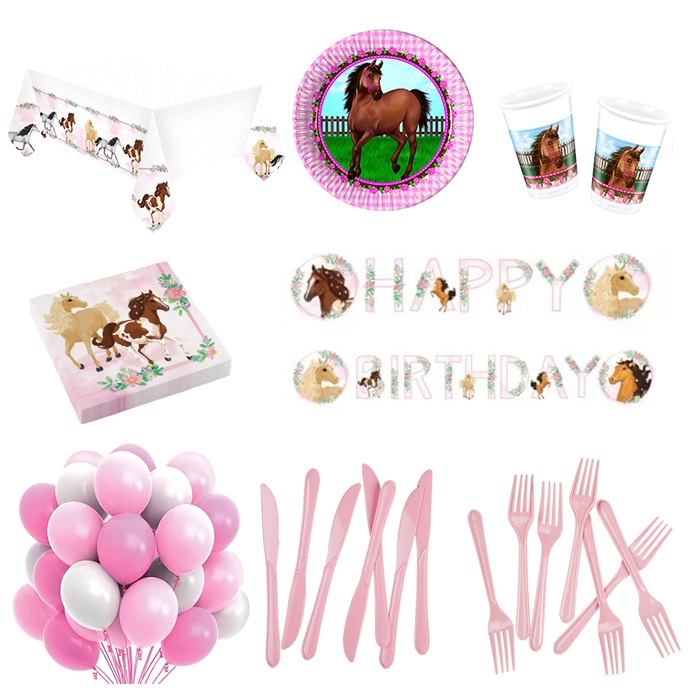 Güzel Atlar Temalı Parti Seti 8 Kişilik