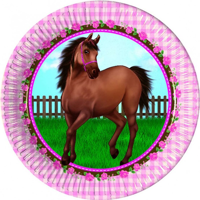 Güzel Atlar Temalı Karton Tabak