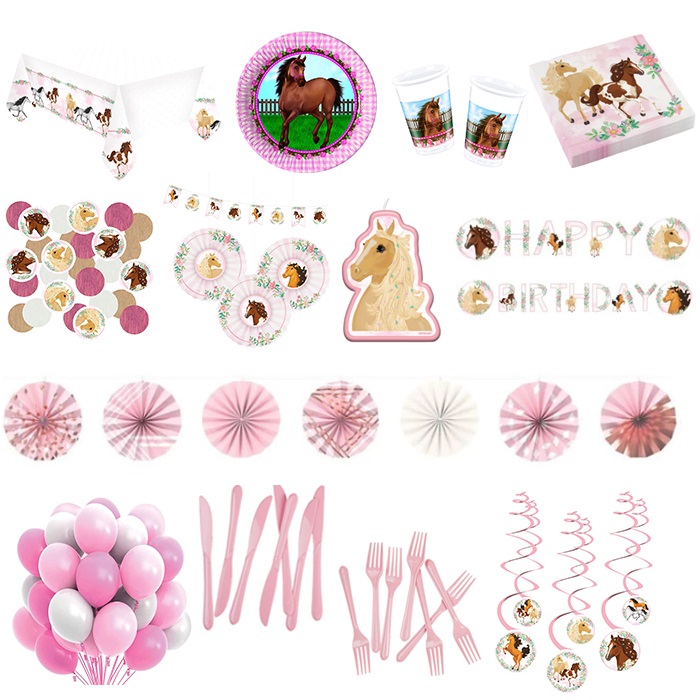 Güzel Atlar Temalı Parti Seti 24 Kişilik