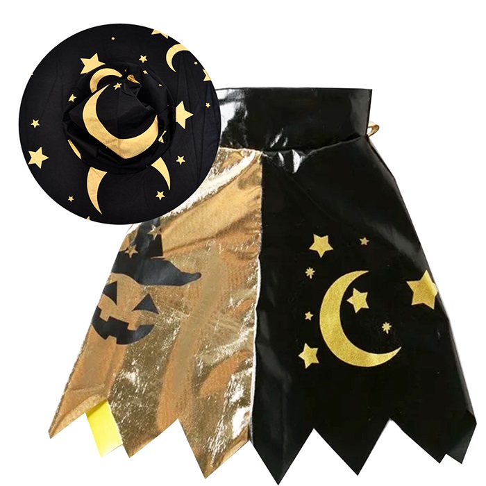 Halloween Cadı Şapkası Ve Pelerin Seti