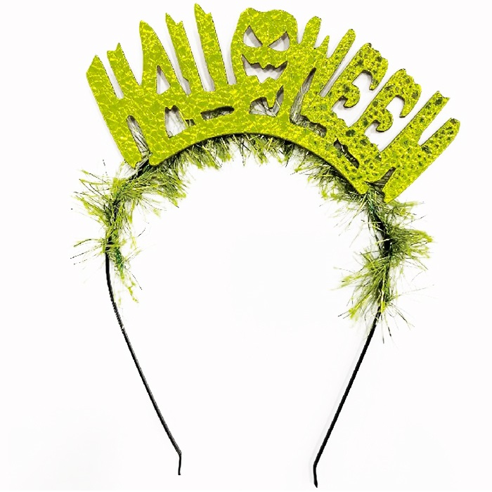 Yeşil Renkli Halloween Yazılı Taç