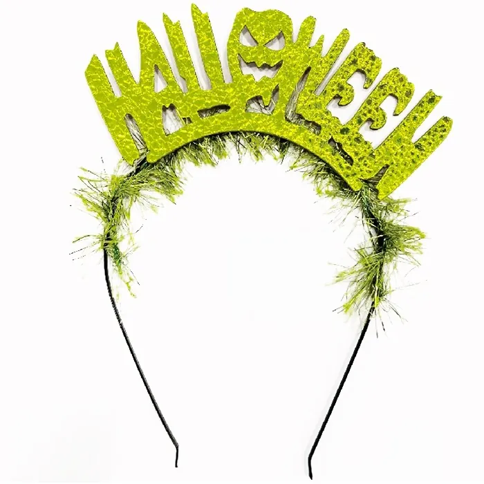 Yeşil Renkli Halloween Yazılı Taç