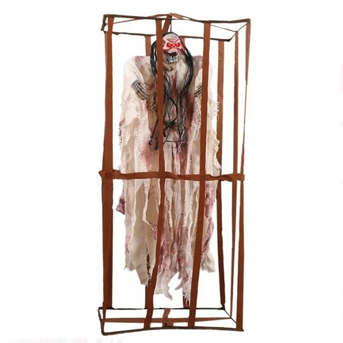 Halloween İskelet Korkuluk Kafesli Hareketsiz