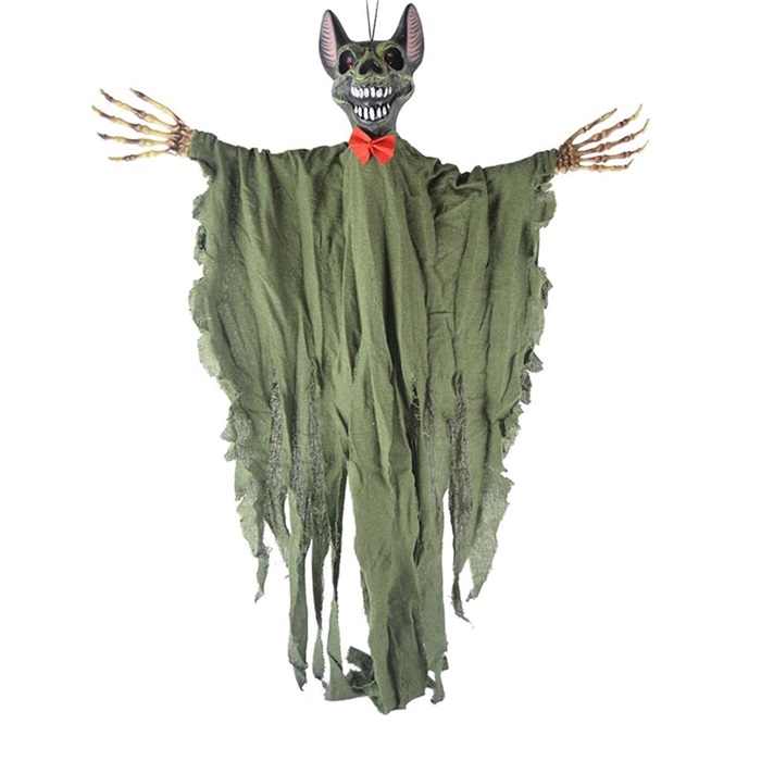 Halloween Korkuluk Yarasa Sesli Yeşil