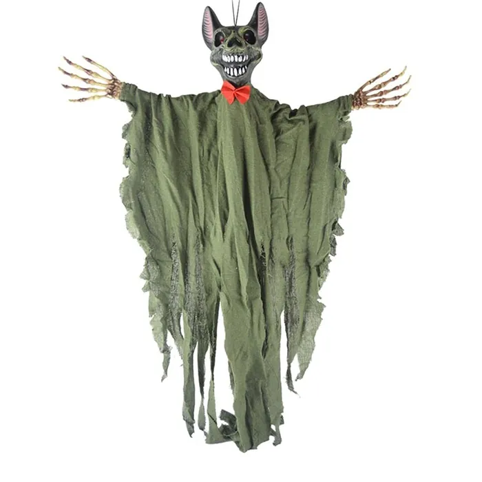 Halloween Korkuluk Yarasa Sesli Yeşil
