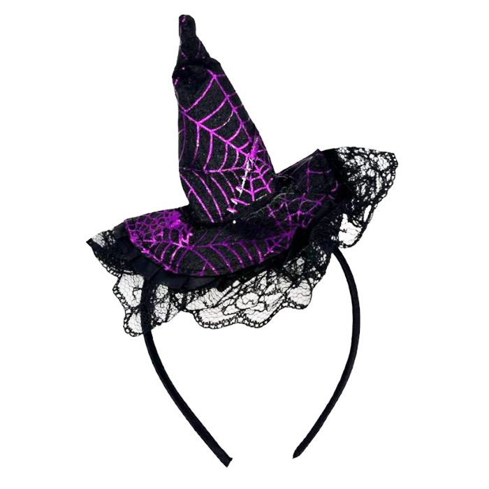 Halloween Mor Renkli Örümcek Taç