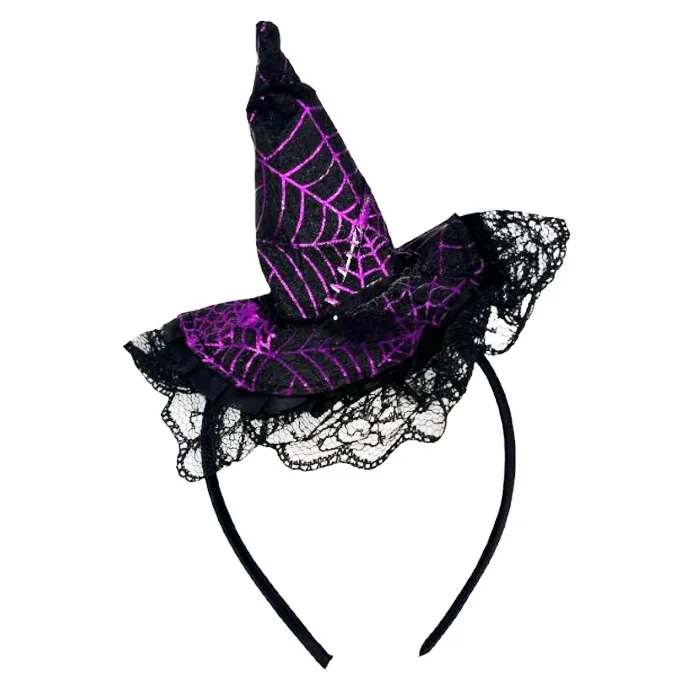 Halloween Mor Renkli Örümcek Taç