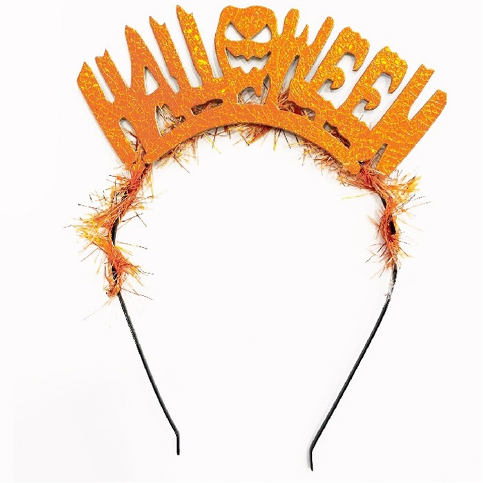 Turuncu Renkli Halloween Yazılı Taç