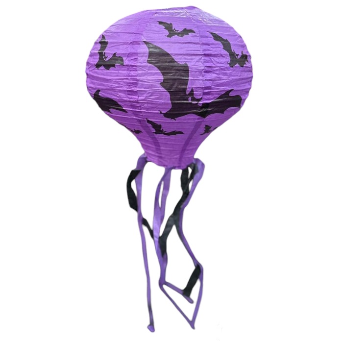 Cadılar Bayramı Yarasa Baskılı Japon Feneri