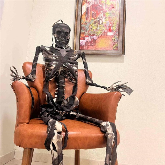 Halloween Sesli Sese Duyarlı Siyah İskelet