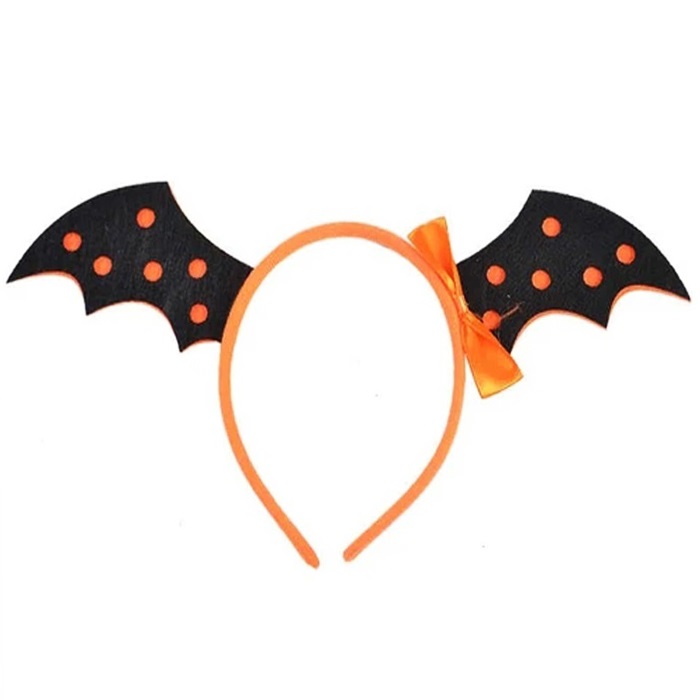 Halloween Siyah Turuncu Renkli Yarasa Taç