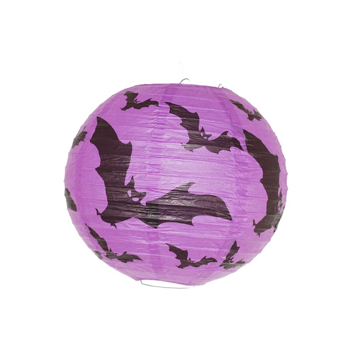 Halloween Yarasa Baskılı Japon Feneri 