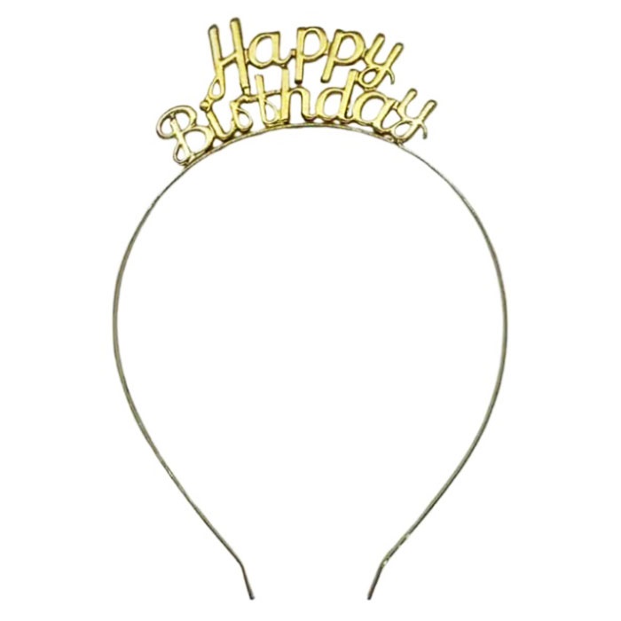 Happy Birthday Altın Renkli Metal Taç