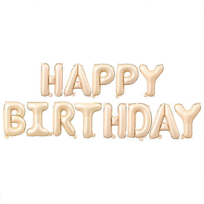 Happy Birthday Krem Renkli Folyo Balon
